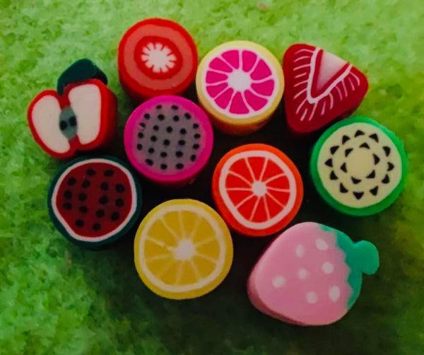 (10) Mixed Fruit Polymer Clay Beads